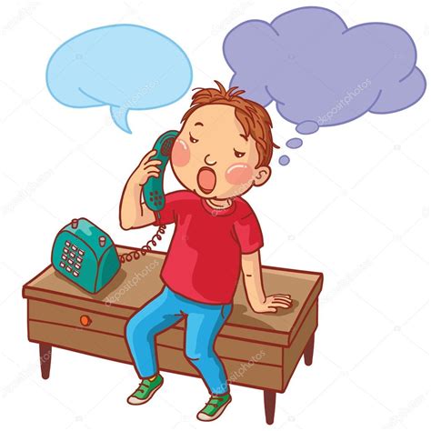 Boy Talking On The Phone — Stock Vector © Kimazo 69108759
