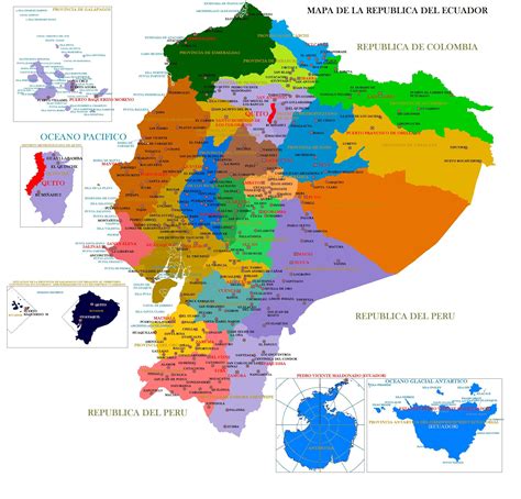El Mapa Politico Del Ecuador Con Sus Provincias Y Capitales