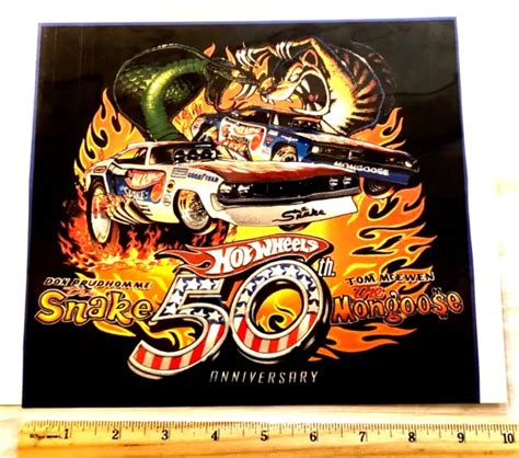 Giant Hot Wheels Snake And Mongoose 50th Anniversary Color Caricature