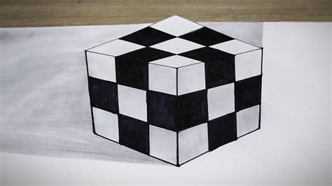 How To Draw A 3d Cube Youtube