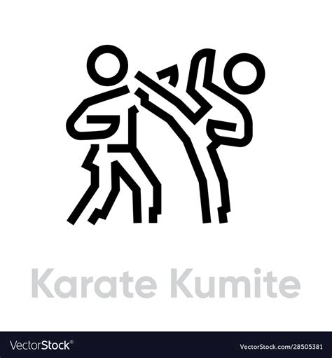 Karate Kumite Sport Icons Royalty Free Vector Image