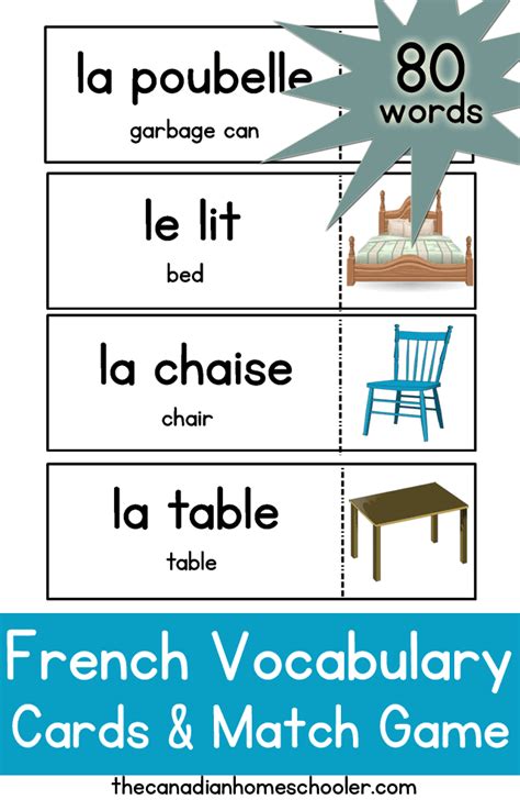 French Vocabulary Cards - Label your home with these printable cards ...