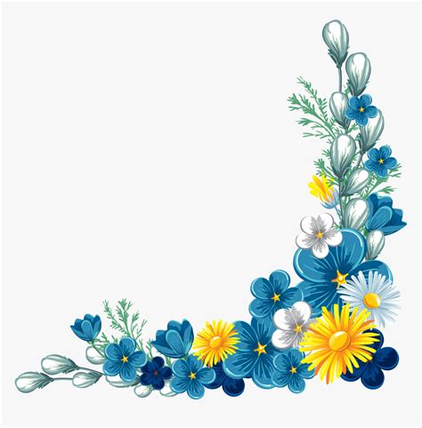 Blue Flower Border Clipart Best Flower Site
