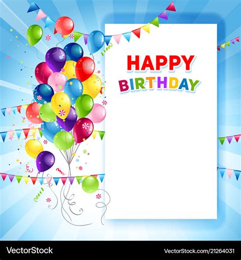 Festive Happy Birthday Card Template Royalty Free Vector