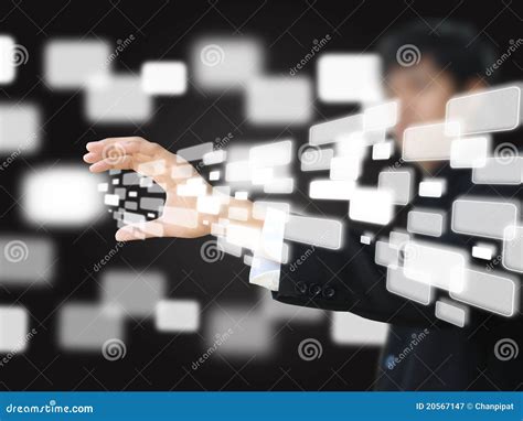 Business Man Holding Box Vision Stock Image Image Of Connection