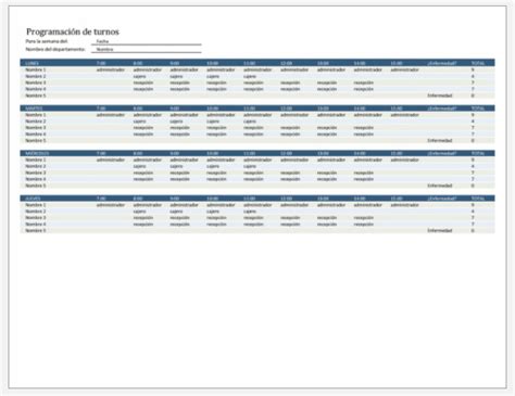 Plantilla Excel Para Turnos Rotativos Gratis