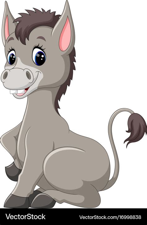 Cute Baby Donkey Cartoon Royalty Free Vector Image