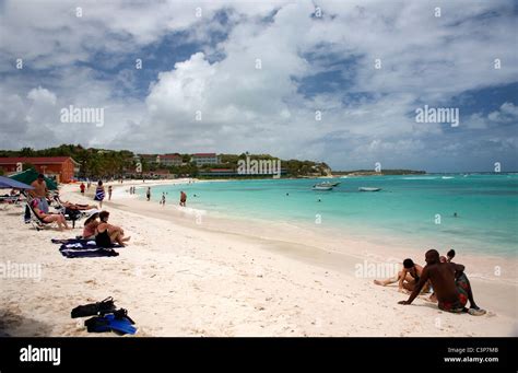 Long Bay Beach In Antigua Stock Photo Alamy