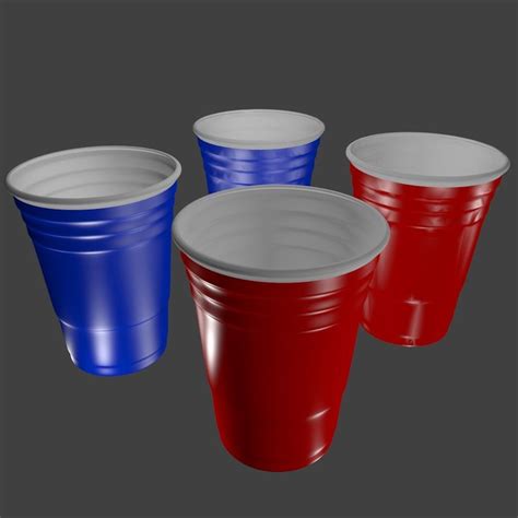 3d Red And Blue Party Cups Blue Party Party Cups Red And Blue