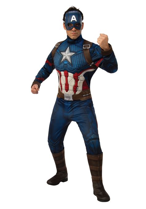 Avengers Endgame Deluxe Captain America Mens Costume Ebay