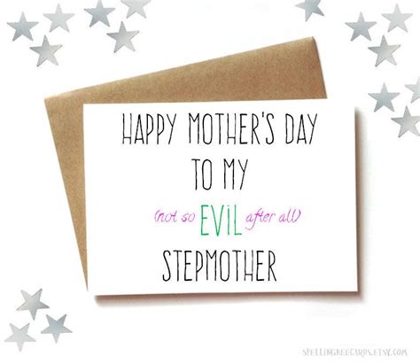 Happy Mothers Day Card For Step Mom Funny Step Mother Mothers