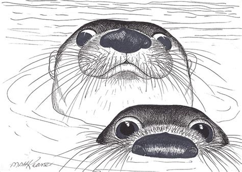Simple Animal Cute Easy Drawing Ideas Sea Otters Otter Drawings