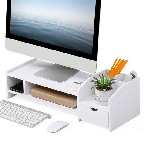 Fitueyes Computer Monitor Riser Laptop Stand With Tier Desktop