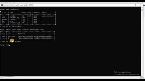 How To Use Mysql By Command Prompt And Show Users Databases And Tables