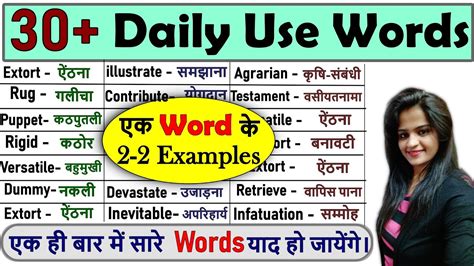 30 Most Useful Daily Use Words रोज़ बोले जाने वाले Daily Words 2021