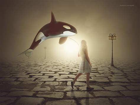 Surreal Photo Manipulation Tutorial: Girl & Her Whale - rafy A