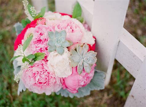 Bridal Bouquet Garden Roses Peonies Ranunculus Succulents And Dusty