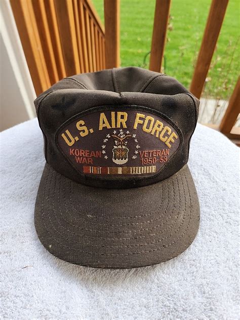 Usaf Air Force Korean War Veteran Hat Defense Ribbons Gem