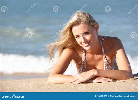 Woman Sunbathing On Tropical Beach Legs Sexy Suntan Bikin Woman Legs