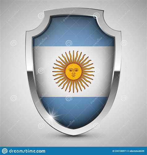 Eps10 Vector Patriotic Shield With Flag Of Argentina Stock Vector