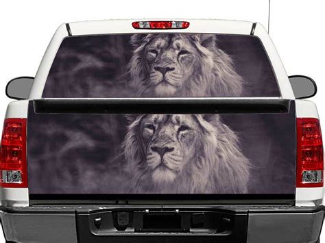 Three Lions Black And White Bw Rear Window Perforated Graphic Decal