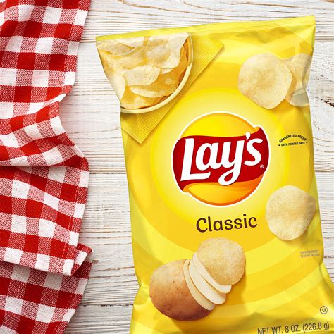Lays Potato Chips Classic Flavor 8oz Bag Packagingb0005z6fya