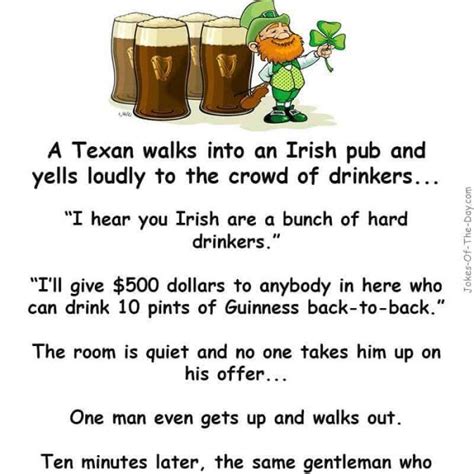Irish Joke A Texan Walks Into A Bar In Ireland Irish Jokes Irish