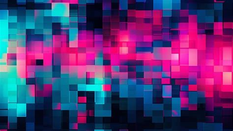 Premium Ai Image Teal And Cyber Pink Pixelation Abstract Pattern This