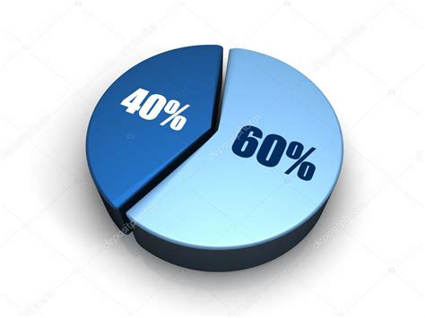 Blue Pie Chart 60 40 Percent — Stock Photo © Threeart 4677756