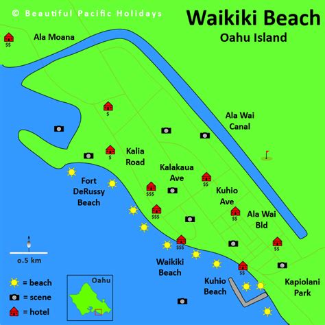 Map Of Waikiki Beach South Pacific Islands Waikiki Beach Oahu