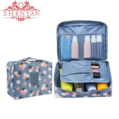 Cosmetic Bag Travel Folding Toiletry Bag Portable Multi Layer Mesh Cosmetic Brush Makeup Travel