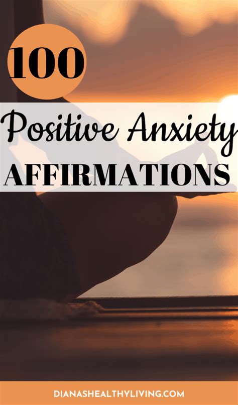100 Positive Affirmations For Anxiety Dianas Healthy Living