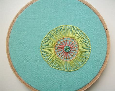 Hoop Art Hand Embroidered Freeform Flower In 4 Inch Hoop By Etsy