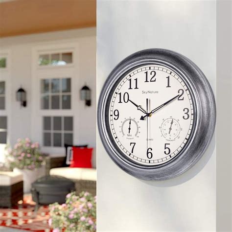 August Grove Large Outdoor Clock Waterproof Outside Clock With