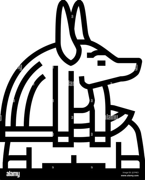 Anubis Egypt Line Icon Vector Illustration Stock Vector Image And Art Alamy