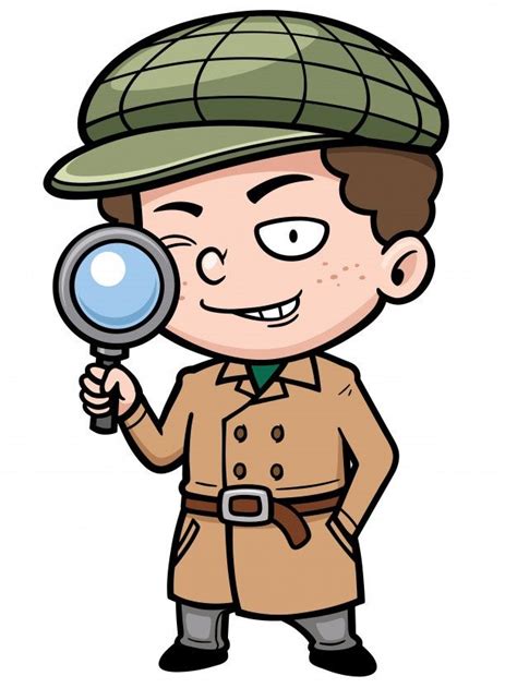 Pequeño Detective De Dibujos Animados Ve Premium Vector Freepik