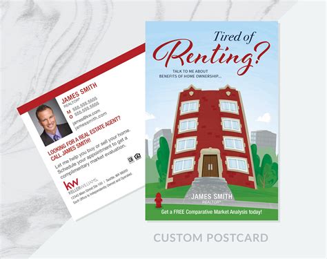 Custom Tired Of Renting Real Estate Prospecting Postcard Pdf Etsy