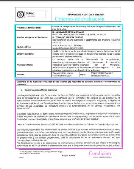 Informe De Auditoria Interna Plantillas Excel Word 2023