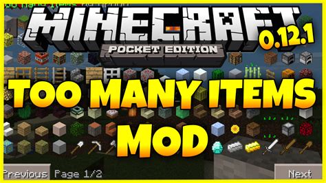 Too Many Items Mod Para Minecraft Pe 0121