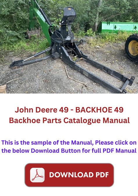 John Deere 49 Backhoe 49 Backhoe Parts Catalogue Manual By Service