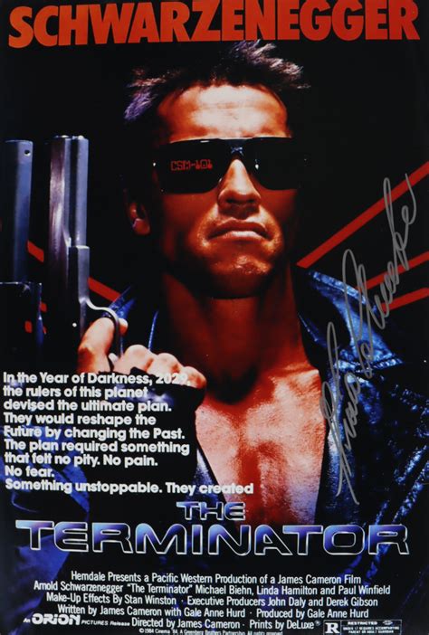 Franco Columbu Signed The Terminator 12x18 Movie Poster Photo