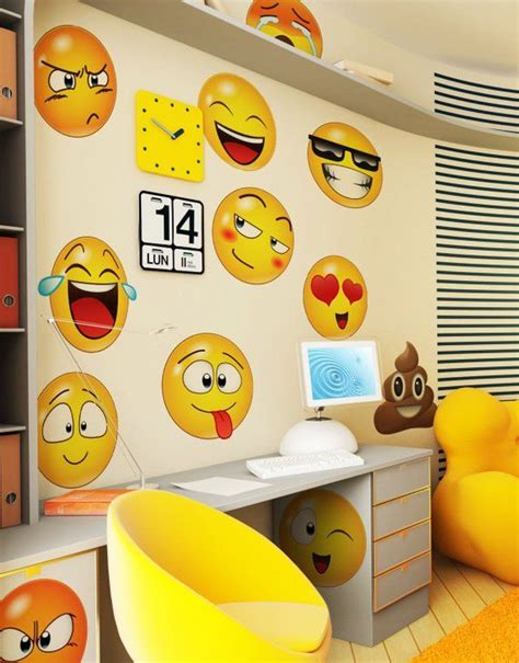Face Wall Decal Wall Decal Sticker Emoji Bedroom Teen Bedroom Large