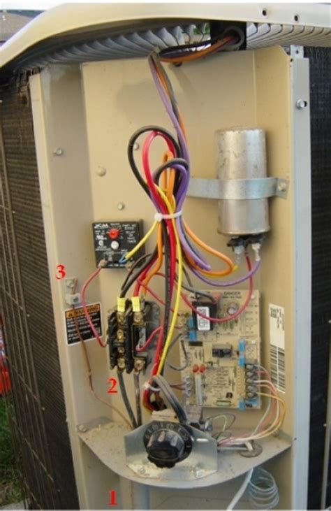 .motor run capacitor wiring diagram wiring an air conditioner condenser run capacitor compared to a heat pump condenser run the wiring for the ac condenser fan motor will likely have the black wire (noted in the wiring. Installing a 220VAC Circuit For Air Conditioning Condenser Unit