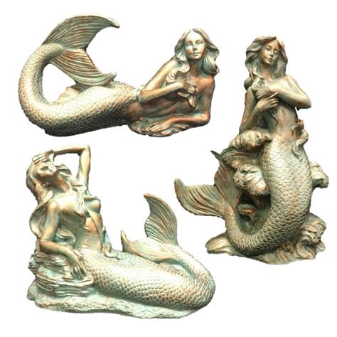 Homestyles Bronze Patina Classic Mermaid Nautical Beach Statue