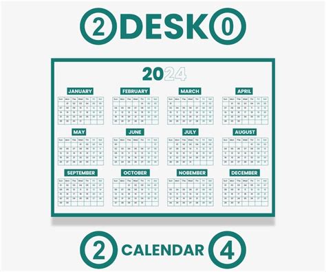 Premium Vector 2024 Desk Calendar Design Template