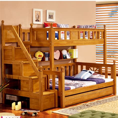 High Quality Solid Wood With The Drawer Stair Case Children Bunk Bed In