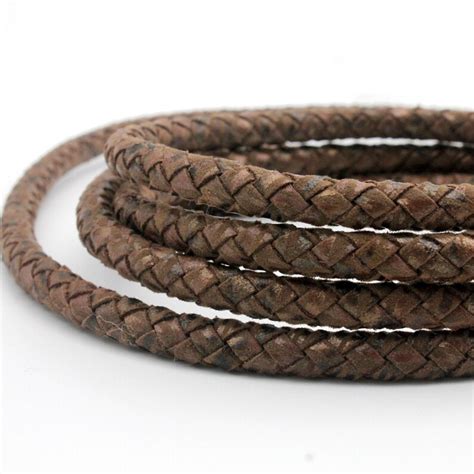 8mm Round Rustic Brown Faux Suede Leather Braided Cord 8mm Etsy