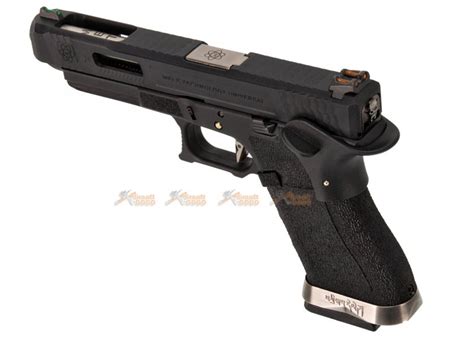 We G34 T5 Gbb Pistol Black Slideblack Framesilver Barrel Airsoftgogo