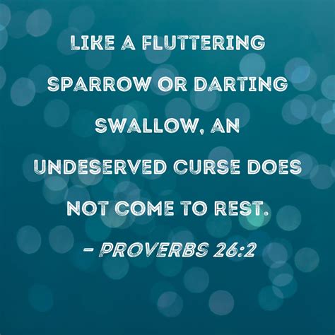 Proverbs 262 Like A Fluttering Sparrow Or Darting Swallow An