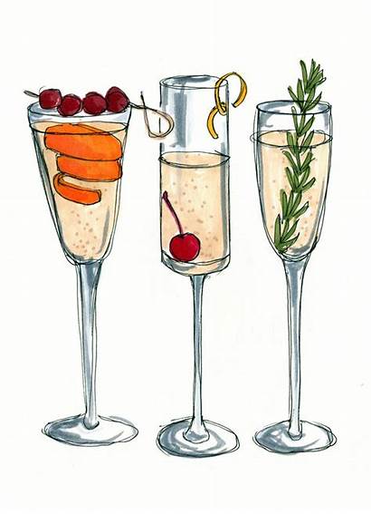 Champagne Cocktail Cocktails Illustration Bar Illustrations Cart
